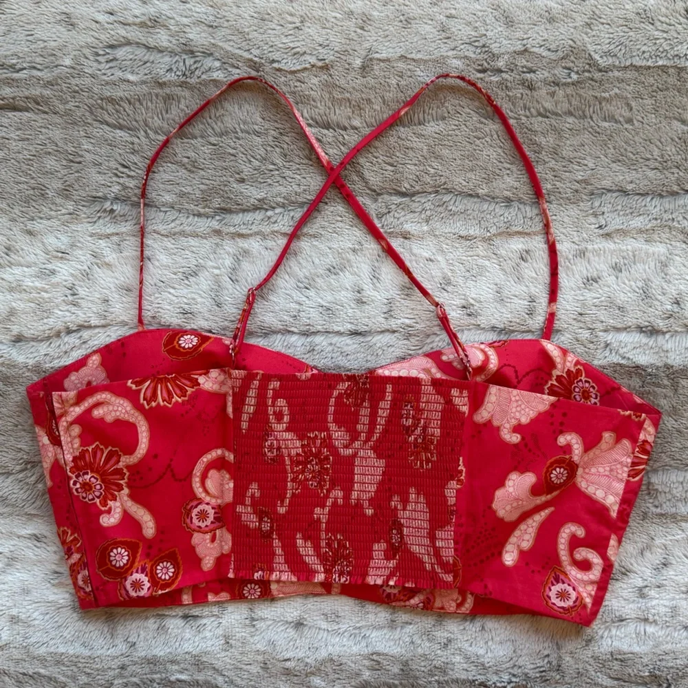 A.L.C. Arit Floral Sweetheart Crop Top in Calla Size 12 - Picture 7 of 16